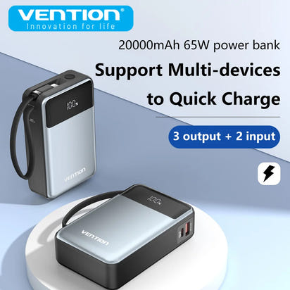 Fast Charging 65W Power Bank 20000mAh PD