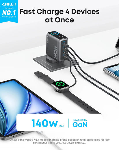 140W USB C  Multi-Device Fast Charging 4-Port Charger
