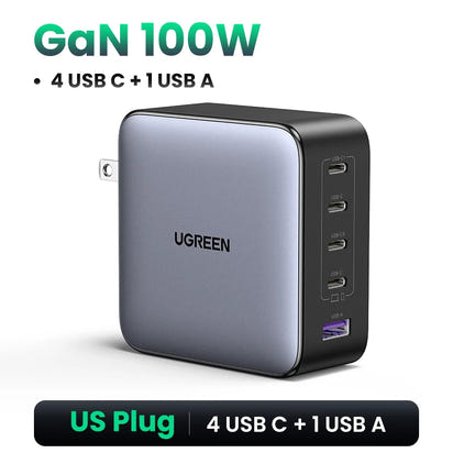 100W GaN Charger 5 Ports USB C Charger