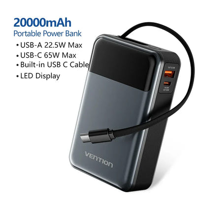 Fast Charging 65W Power Bank 20000mAh PD