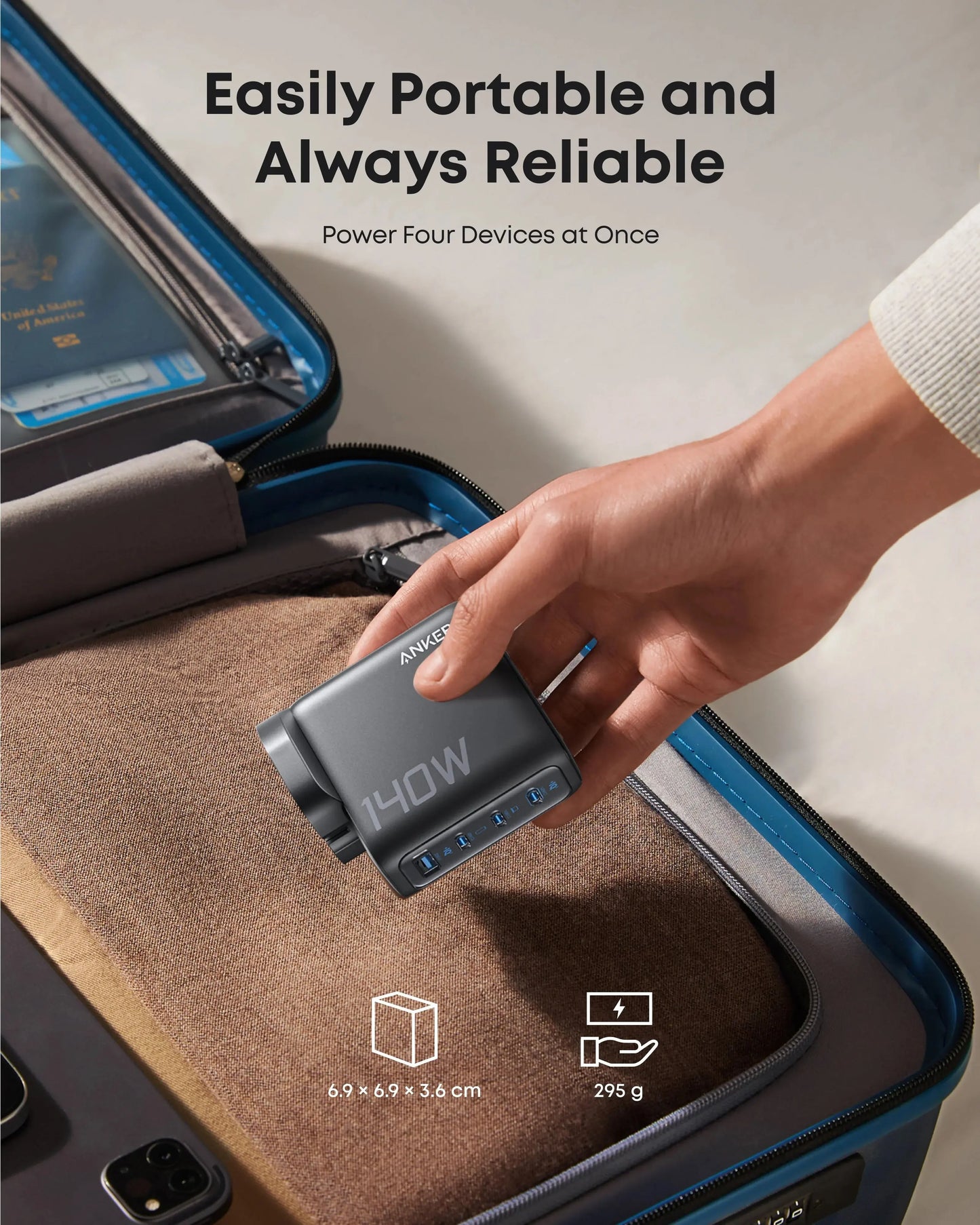 140W USB C  Multi-Device Fast Charging 4-Port Charger