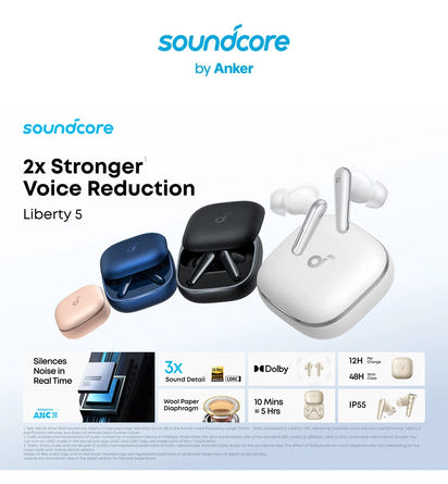 Liberty 5™ Noise-Cancelling Earbuds