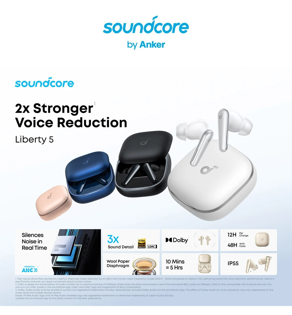 Liberty 5™ Noise-Cancelling Earbuds