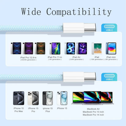 Dual Type C PD1™ 60W Fast Charging USB C Cable