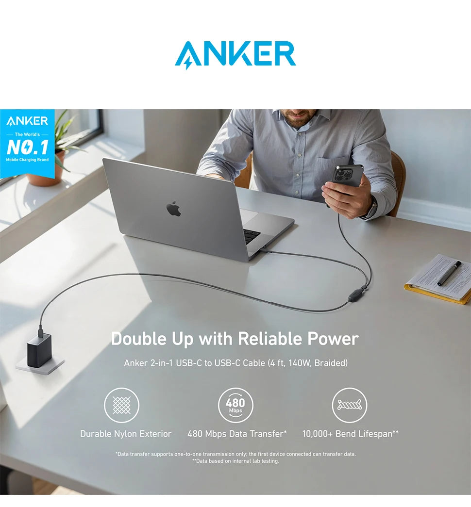 Anker Fast Charging USB C Cable 140W