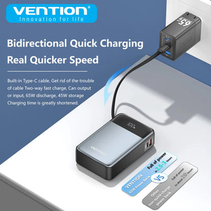 Fast Charging 65W Power Bank 20000mAh PD