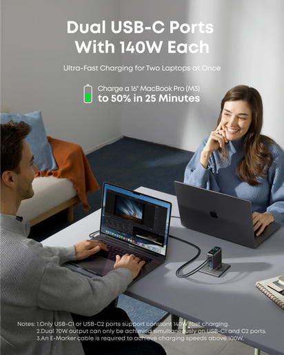 140W USB C  Multi-Device Fast Charging 4-Port Charger