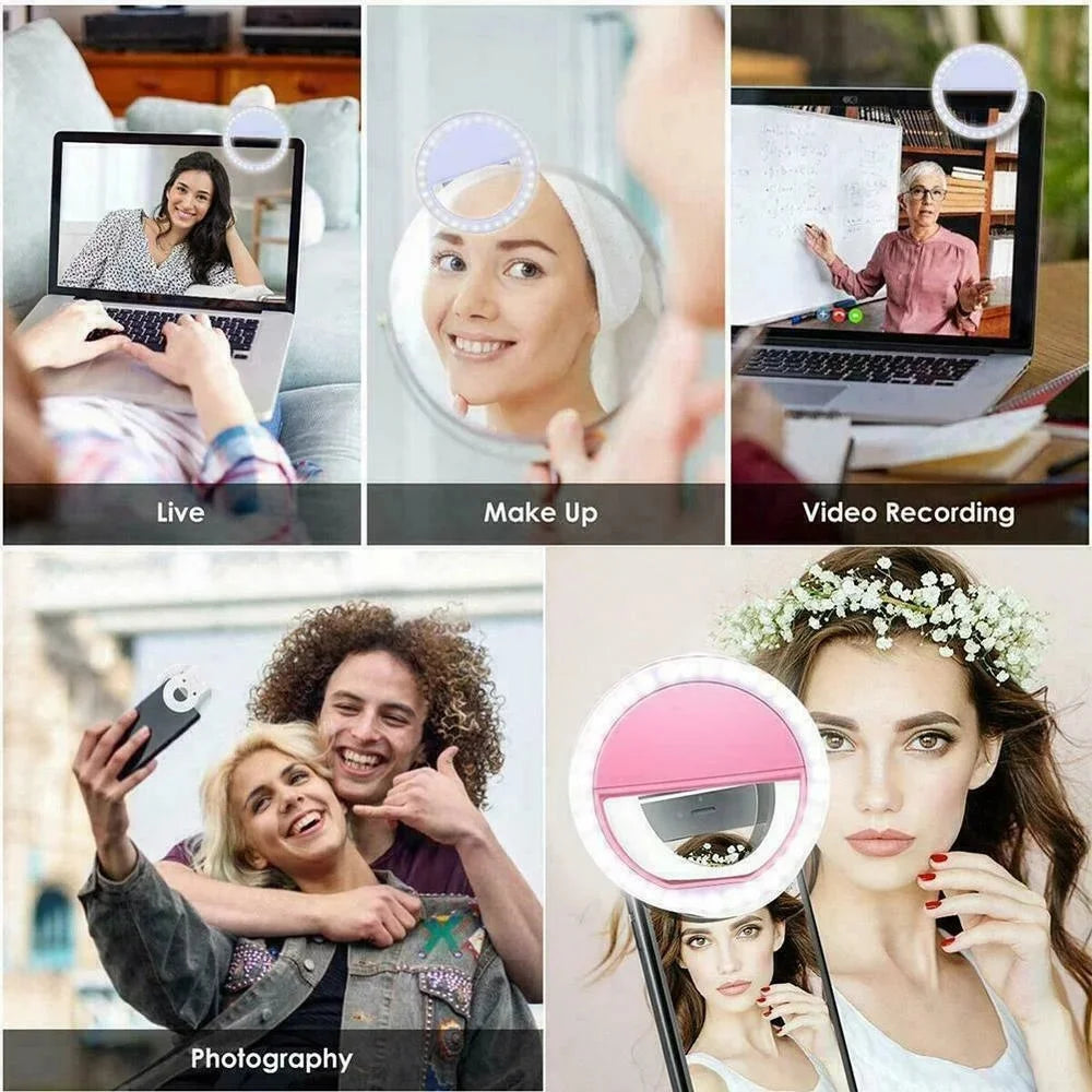 Portable USB Charge Led Phone Selfie Ring Lamp