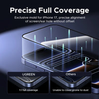 UGREEN 2PCS Automatic Dust-free Tempered Glass Screen Protector For iPhone 17 Pro Max