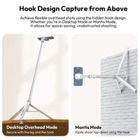 1.44M Overhead Vlogging Selfie Stick Tripod with Magnetic Clamp