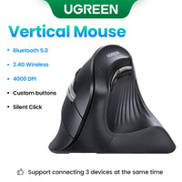 UGREEN Wireless Bluetooth 5.0 Vertical Mouse for MacBook Tablet Laptops Computer PC Mice