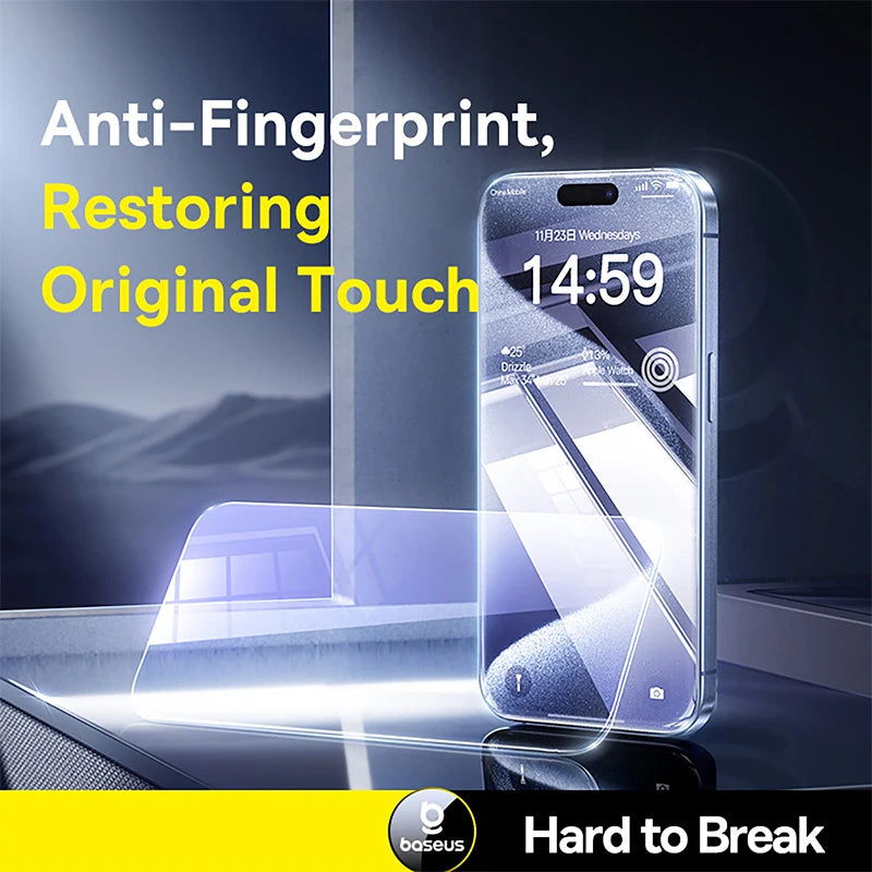 Baseus Tempered Glass Screen Protector for iPhone 17 16 Pro Max 15 14 13 12 11