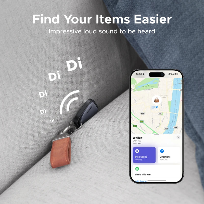 UGREEN Smart Bluetooth Tracker – Key Finder & Item Locator with Apple Find My Support (iOS Only)