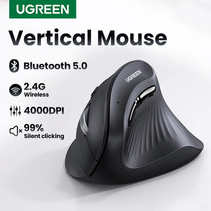 UGREEN Wireless Bluetooth 5.0 Vertical Mouse for MacBook Tablet Laptops Computer PC Mice
