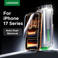 UGREEN 2PCS Automatic Dust-free Tempered Glass Screen Protector For iPhone 17 Pro Max