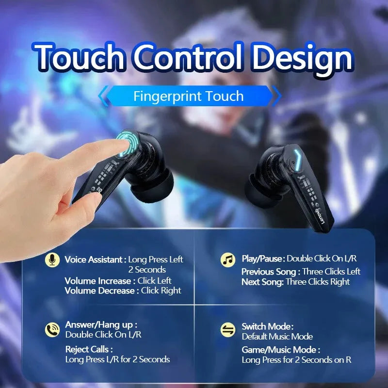 Lenovo GM2 Pro TWS Wireless Waterproof Earbuds Earphones