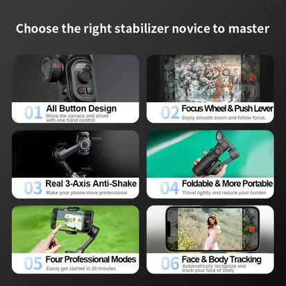 3-Axis Handheld Vlogging Gimbal Stabilizer for Smartphone